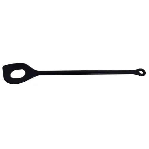 Melamine Pollepel met gat zwart